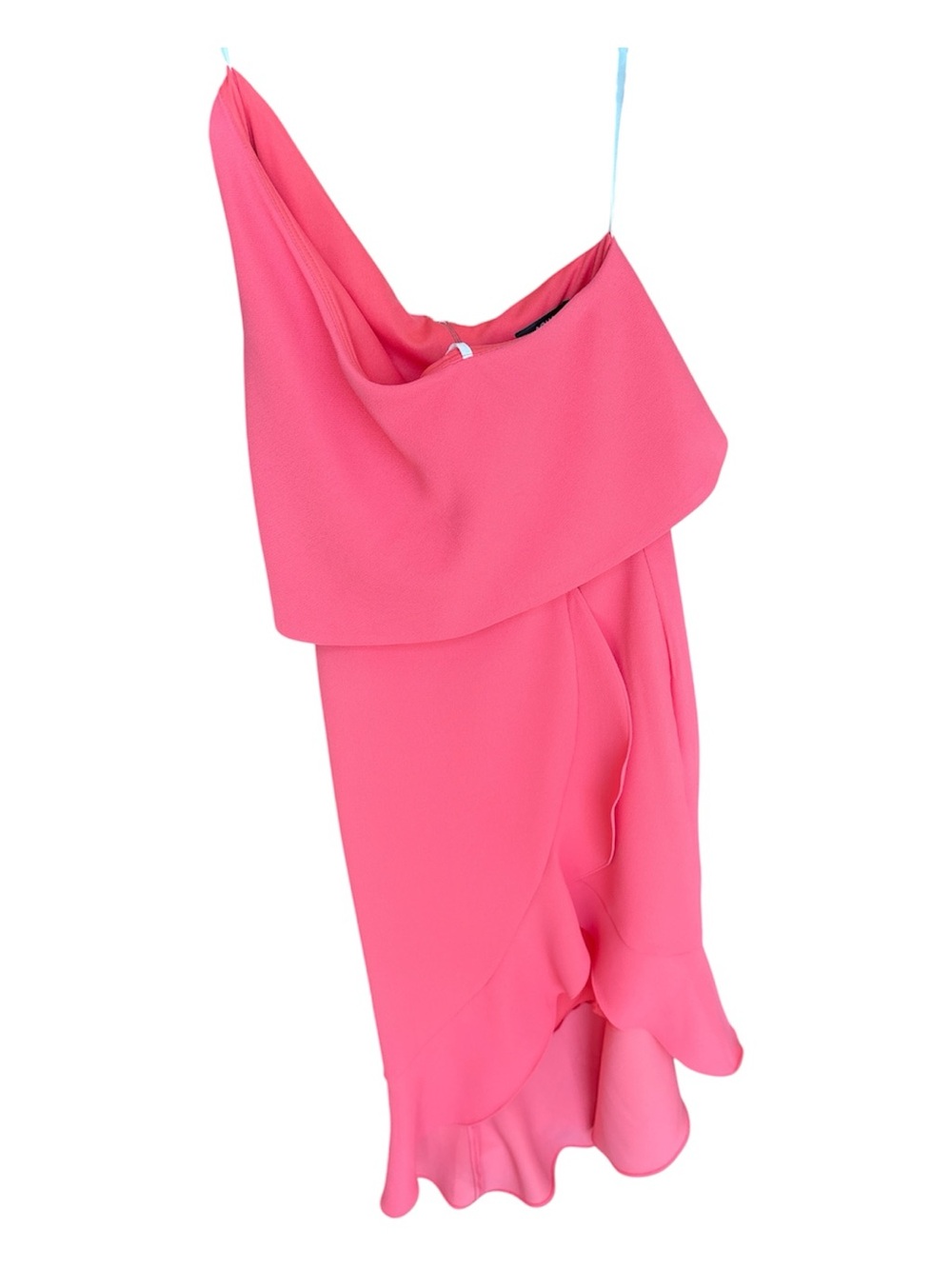 Aqua Formal Coral Pink Asymmetric Slip Dress